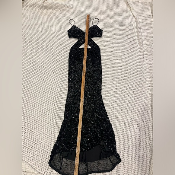 Vintage 90’s 100% Silk Beaded Dress Silk Dress Backless Gown Prom Black Cher - Picture 8 of 16